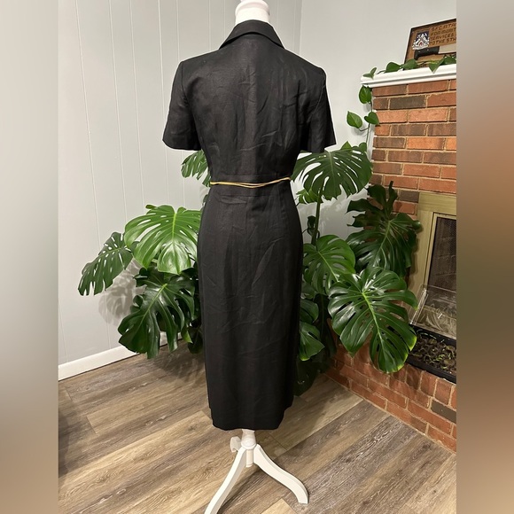 🛍️Positive Attitude petite black button down dress with removable belt size P6 - Picture 3 of 9